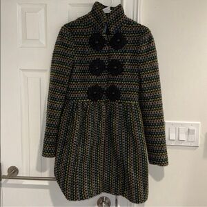 Plenty By Tracy Reese Princess Coat Jacket Nubby Green Multicolor (Size 4)